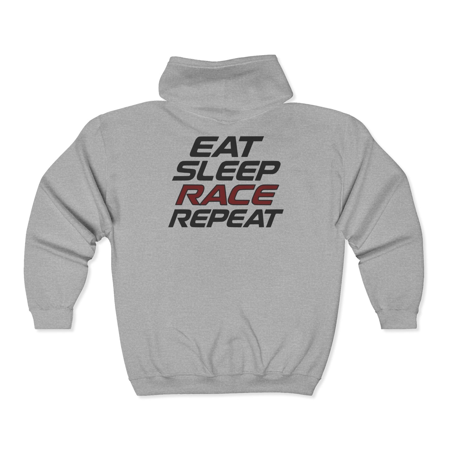 RaceCraft “Eat Sleep Race Repeat” Zip Hoodie | Motorsport Lifestyle