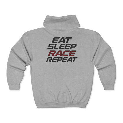 RaceCraft “Eat Sleep Race Repeat” Zip Hoodie | Motorsport Lifestyle