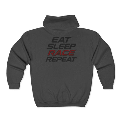 RaceCraft “Eat Sleep Race Repeat” Zip Hoodie | Motorsport Lifestyle