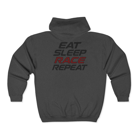 RaceCraft “Eat Sleep Race Repeat” Zip Hoodie | Motorsport Lifestyle