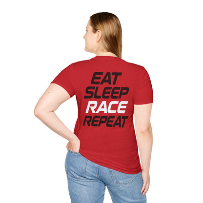 RaceCraft3D Eat Sleep Race Repeat T-Shirt | Racing & Sim Racing Apparel